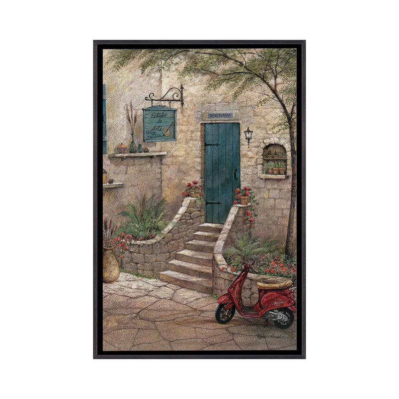 «Estudio de Arte» par Ruane Manning - reproduction d'art, H 48 po x l 32 po x P 1,5 po, Toile avec cadre noir patiné