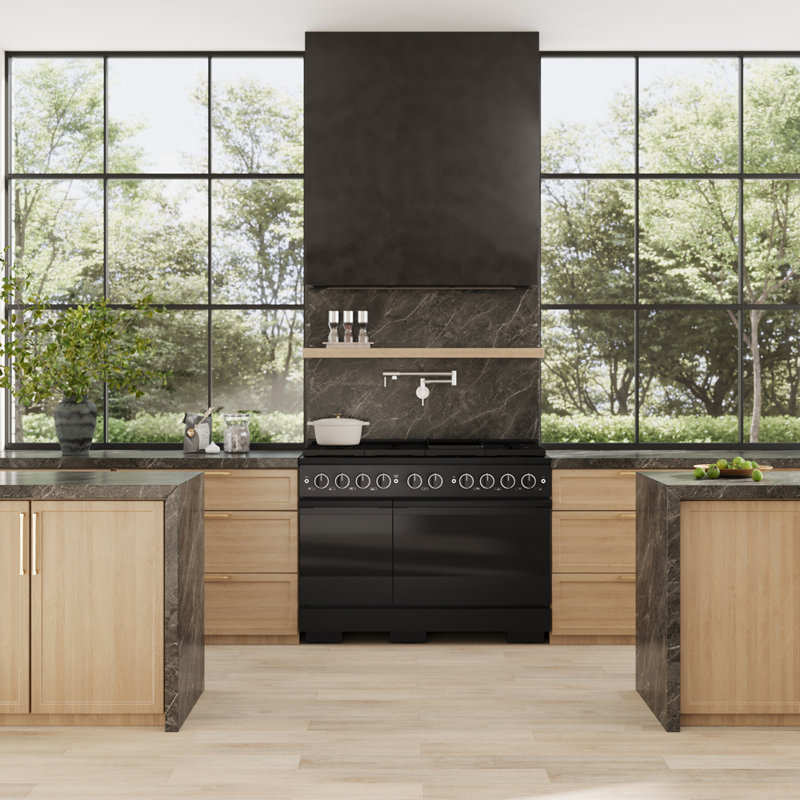 ZLINE Autograph 48 in. Marino Dual Fuel Range with 8 Burner DuoPro Cooktop and Black Accents, White Matte, Matte Black