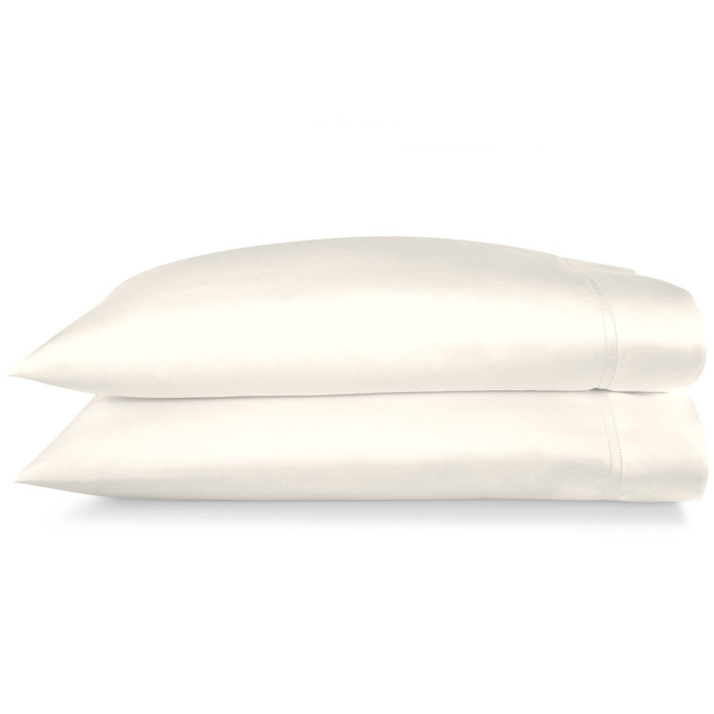 Lyric 500 Thread Count Egyptian-Quality Cotton Percale Pillowcase, King, Ivory