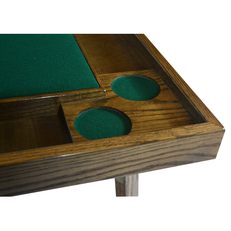 Table combinée 35 po, Bois fruitier / noyer, Feutre vert foncé