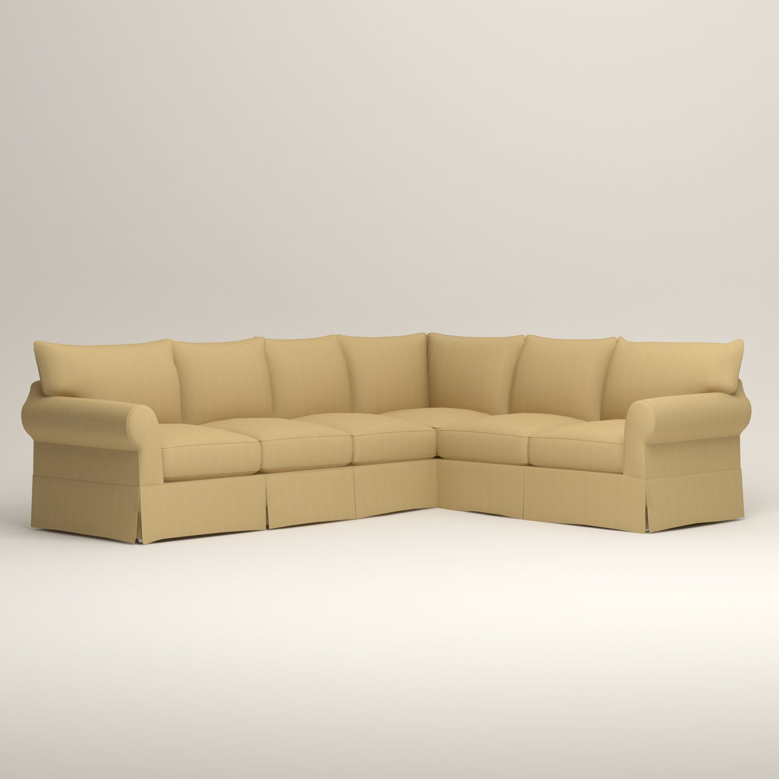 Amari Slipcovered L-Sectional, Bayou Sunshine Canvas, Right Hand Facing