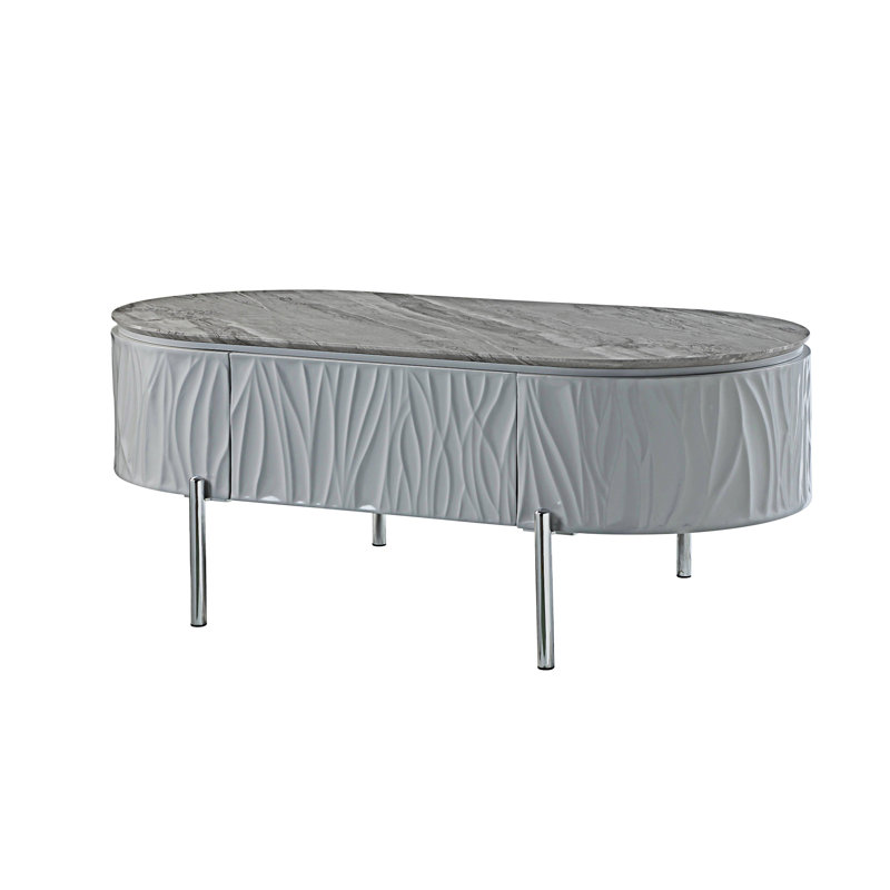 Table basse avec tiroir de rangement et pieds en métal Harry, H 30 po x L 47 po x l 16 po