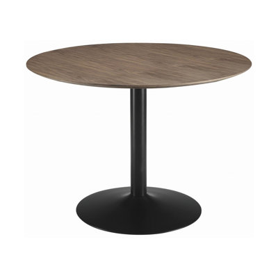 Bachisia Brown And Gunmetal Round Dining Table by Corrigan Studio