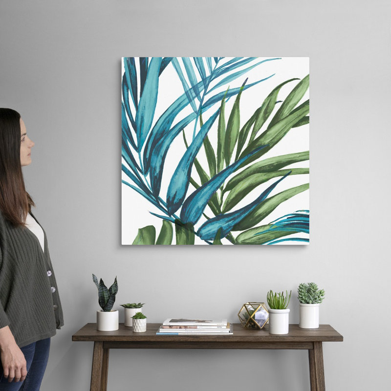 «Palm Leaves II» par Eva Watts - reproduction d'art sur toile, H 30 po x l 30 po x P 1,25 po, Toile tendue