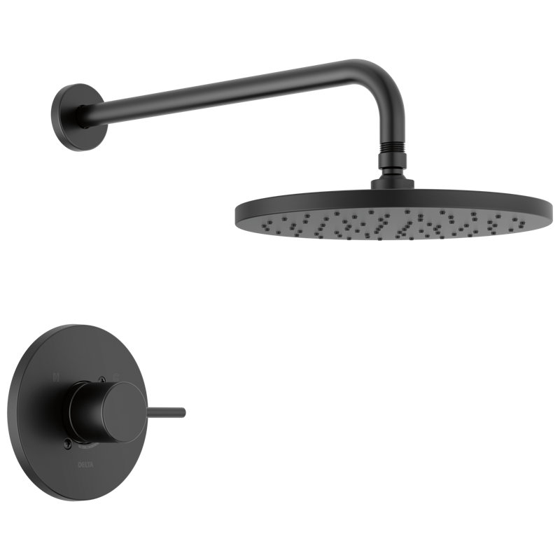 Ensemble de robinet de douche rond moderne à fonction unique, ensemble de garniture de valve, pomme de douche à pluie