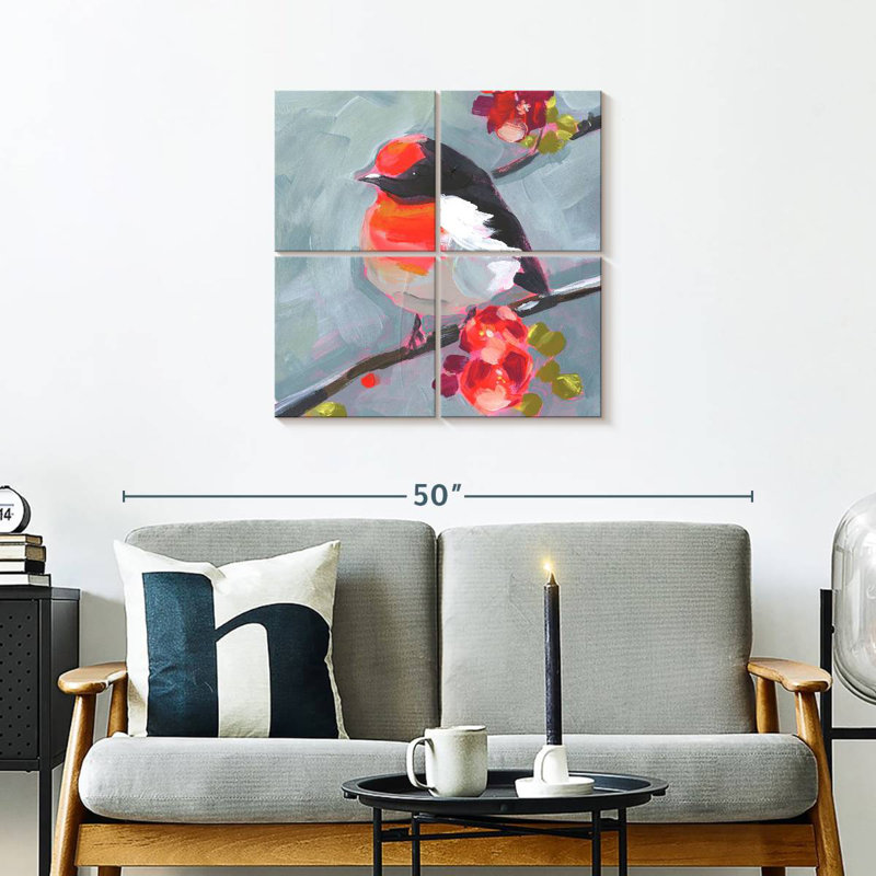 Brampt, coup de pinceau, oiseau I, H 26 po x l 26 po