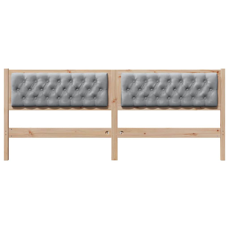 Solid Wood Headboard, Brown, King, Light Grey