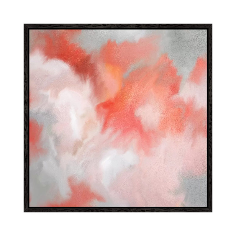 Coral Passion by Kimberly Allen - Painting on Canvas, 93.98cm H x 93.98cm W x 3.81cm D, Black Framed