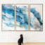 «Abstract Blues» avec toile encadrée dorée