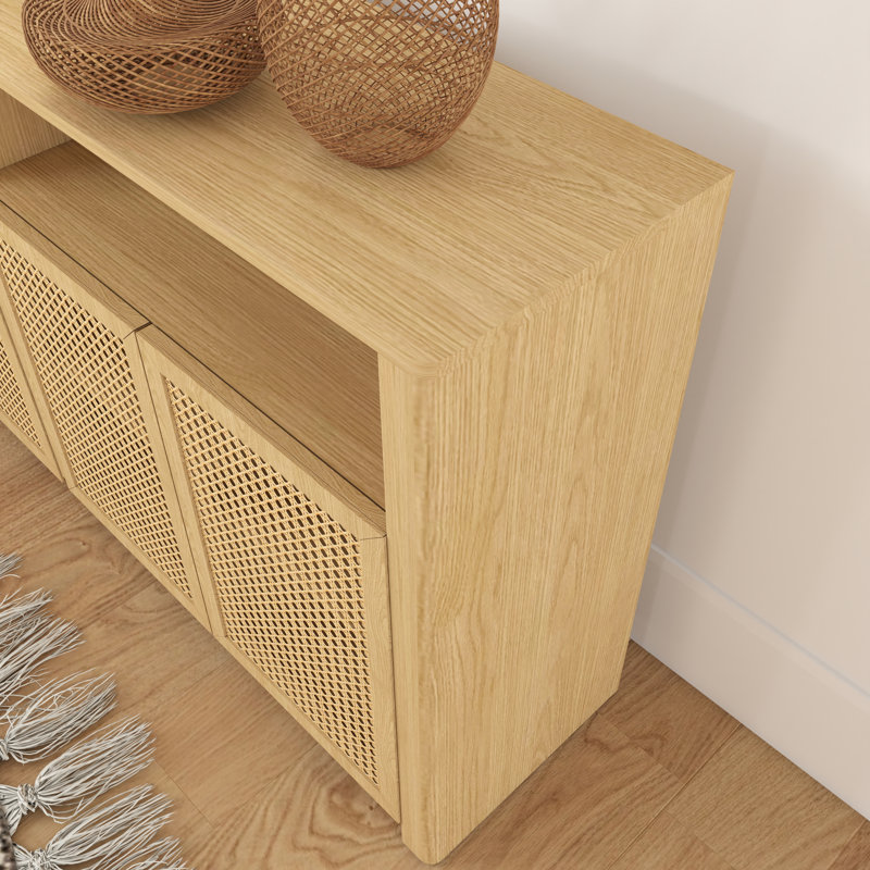 Buffet avec rangement Mid-Century, Naturel