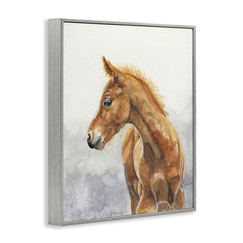 Aquarelle, poulain brun, estampe numérique par Birch & Ink, Estampe numérique Farmhouse, H 30 po x l 24 po