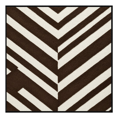 Washable Bronze White Striped Area Rug