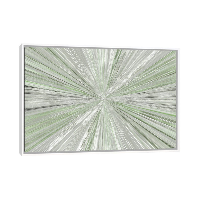 Lumière chatoyante I, Vert, Toile avec cadre flottant blanc, H 26 po x l 40 po