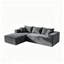 Canapé modulaire en L de 92,5 po pour canapé modulaire en L avec siège profond et sans compression avec méridienne sans assemblage requis - gris-673405027-673405030