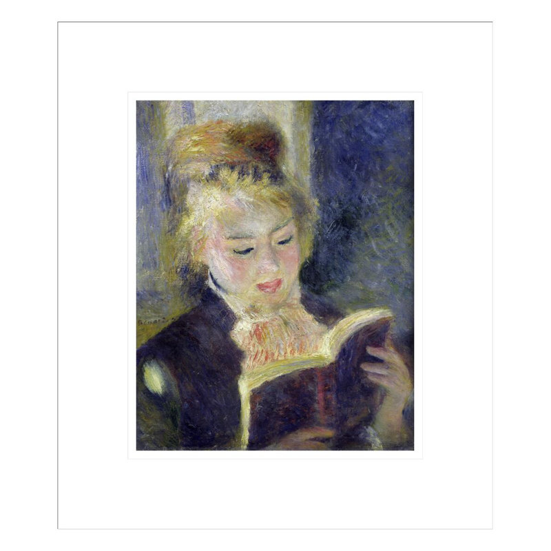 «Girl Reading» par Pierre-Auguste Renoir, impression giclée sur cadre, H 15,83 po x l 13,75 po