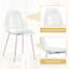 Ensemble de table et de chaises 7 pièces. Table de salle à manger ovale en verre trempé avec 6 chaises en plastique transparent-547930066-547930067-547930077