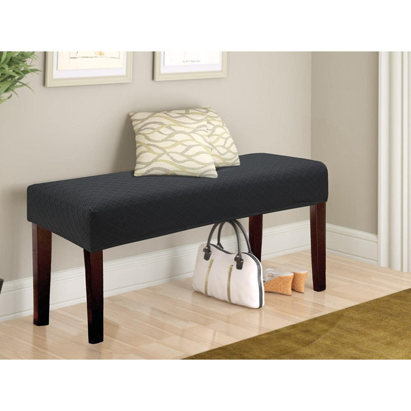 Housse de banc de salle à manger - noire - imperméable / amovible / lavable / protecteur de siège / salon, chambre à coucher, cuisine