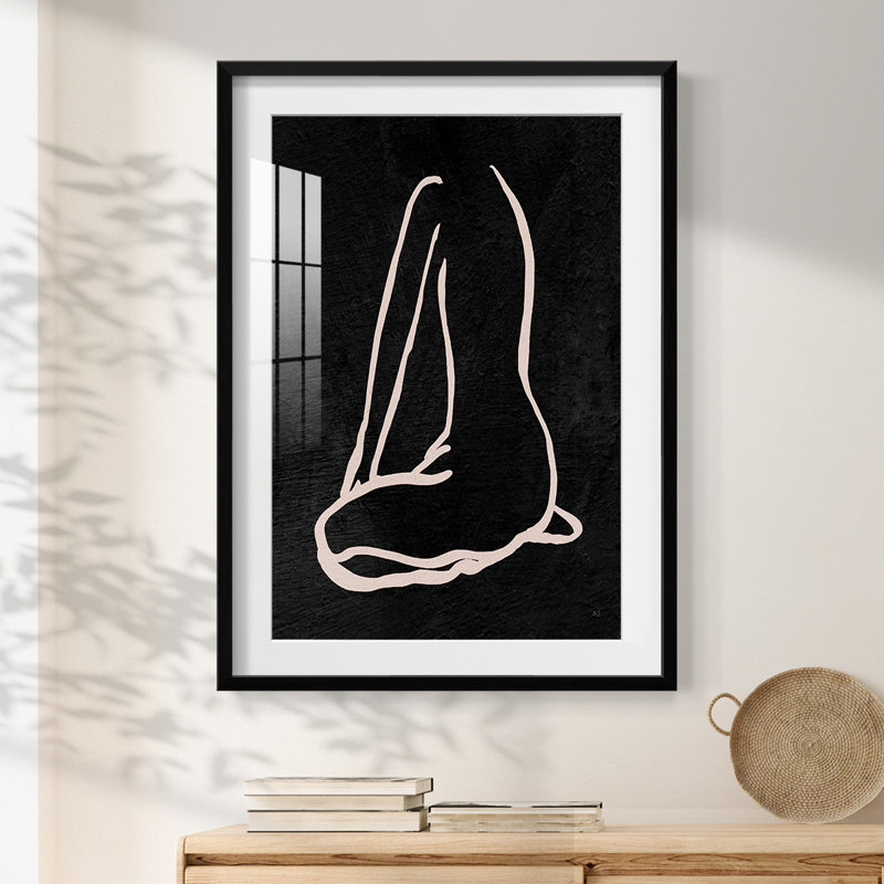 Personnage foncé II - impression encadrée, H 28,5 po x l 20,5 po, Noir