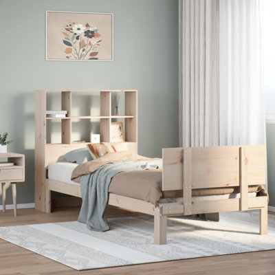Bookcase Bed Without Mattress Solid Wood Pine