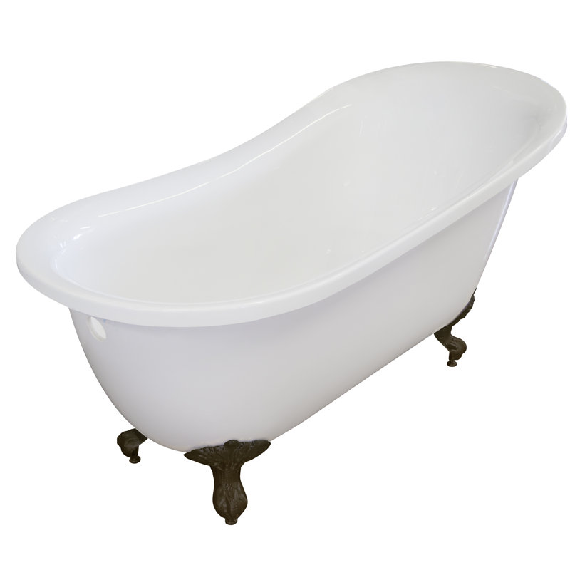 55.25'' x Freestanding Soaking Acrylic Bathtub, Bronze