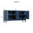 Elegant Navy Blue Sideboard Featuring Sophisticated Wavy Pattern Doors With Arched Groove Design In A Stylish Four-Door Layout,Adjustable, Suitable For Study, Entryway And Living Room-421305672