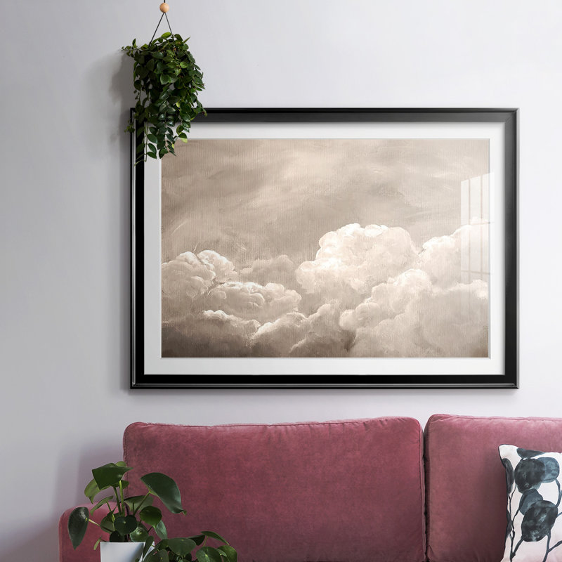 «Painted Clouds I», reproduction d'art encadrée, H 19 po x l 27 po x P 1,5 po, Noir