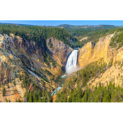 Lower Falls, Grand Canyon Of The Yellowstone National Park - Wrapped Canvas Print