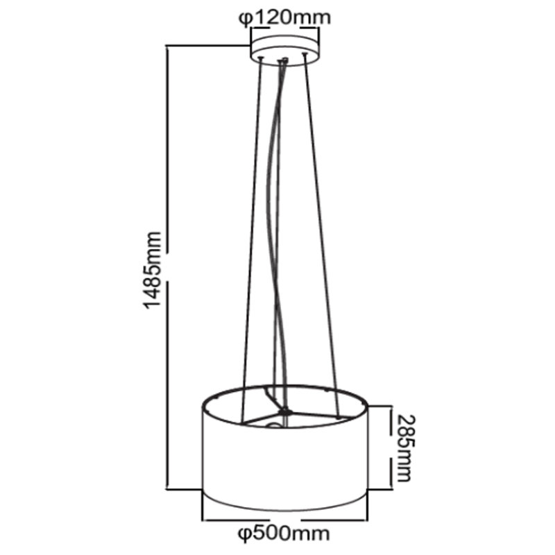 Midgegooroo 4 - Light Drum Pendant, Black