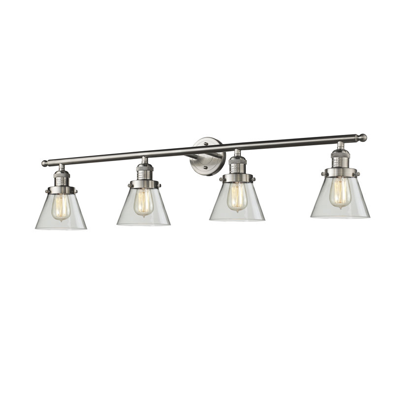 4 - Light Dimmable Vanity Light, Brushed Satin Nickel, Seedy