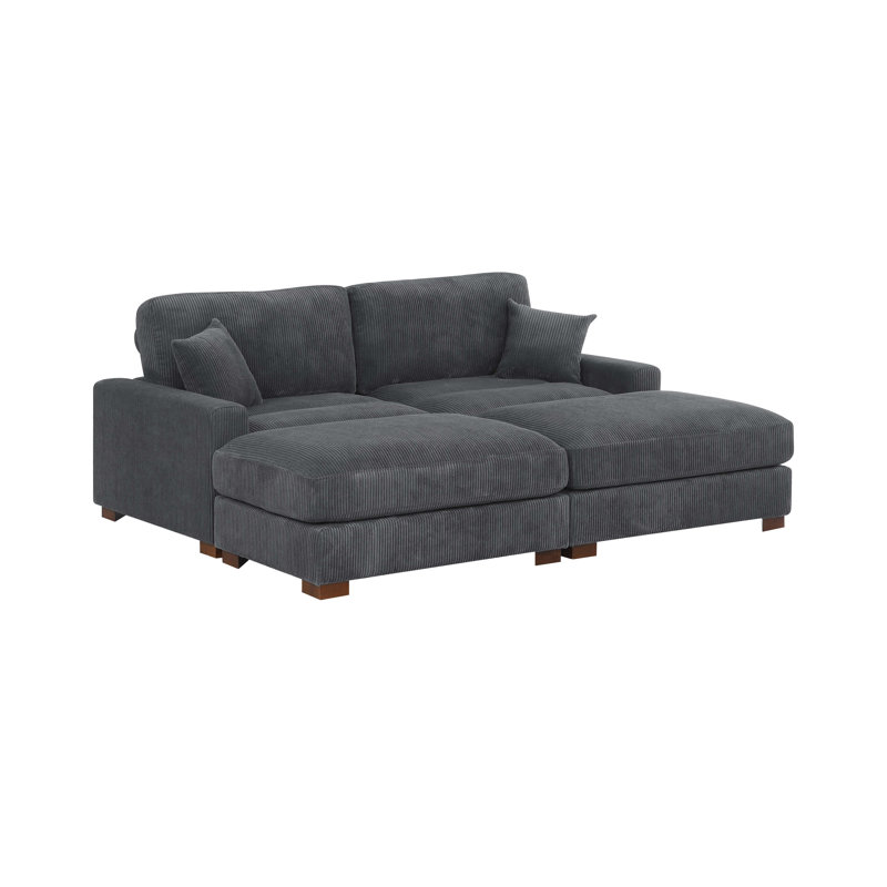Canapé-lit modulaire 4 pièces, Gris