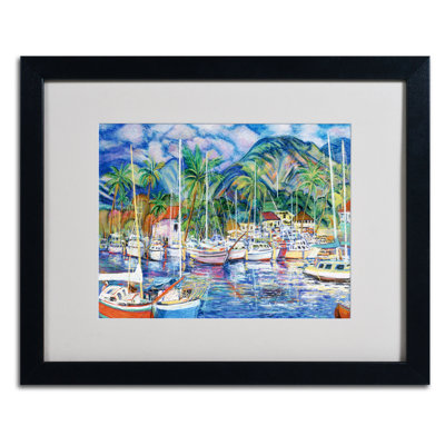 « lahaina marina », reproduction d’art sur toile encadrée