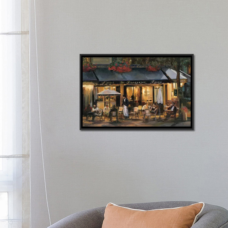 « la brasserie », reproduction d’art sur toile, H 26 po x l 40 po x P 0,75 po, Toile tendue, Pas de tapis