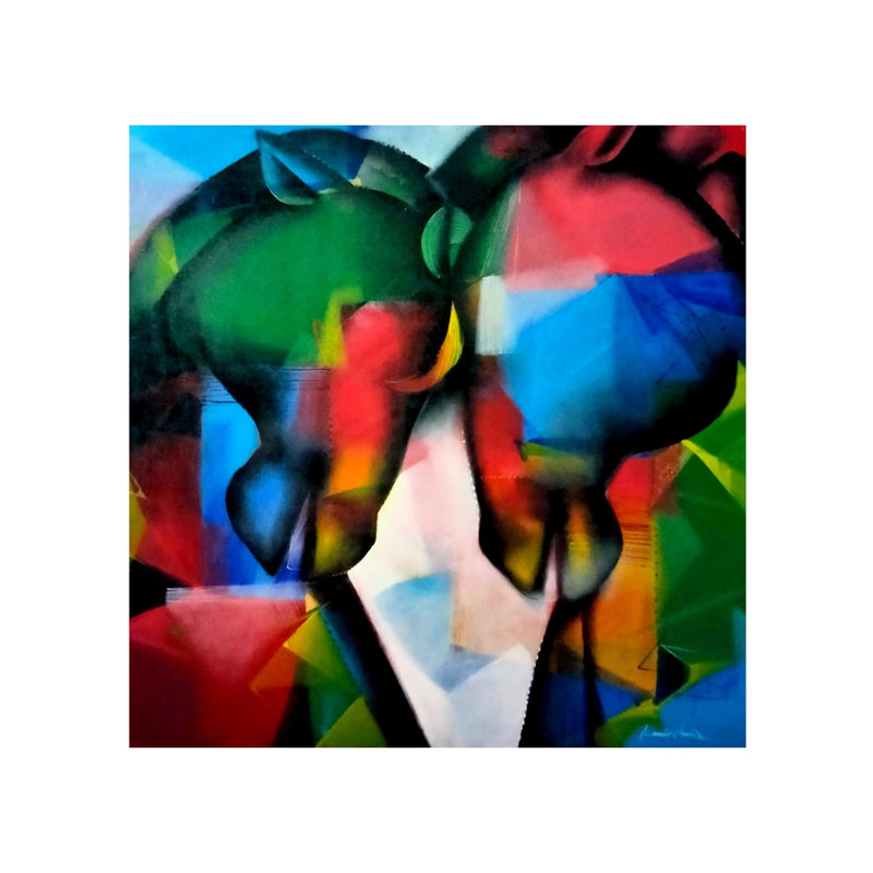Art moderne à tête de cheval | Acrylique sur toile | Par Samir Chanda