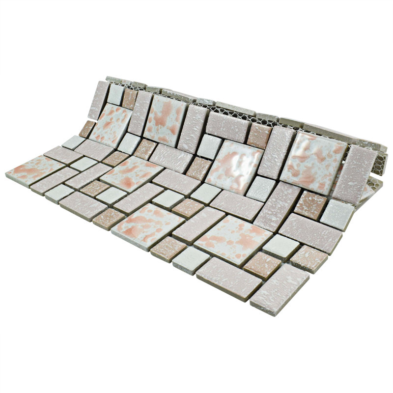 University Porcelain Mosaic Wall and Floor Tile, Pink
