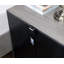 Table de chevet 3 tiroirs en bois massif gris avec ports USB, pieds en métal et poignées de bar