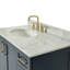 Ensemble de meuble-lavabo simple 37 po en bois massif bleu minuit avec plateau en marbre de Carrare 0,75 po Freitas-304109145-271566830-304109144
