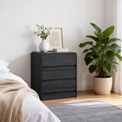 3-Drawer Nightstand For Bedroom