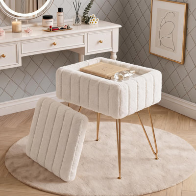 Tabouret de coiffeuse avec rangement