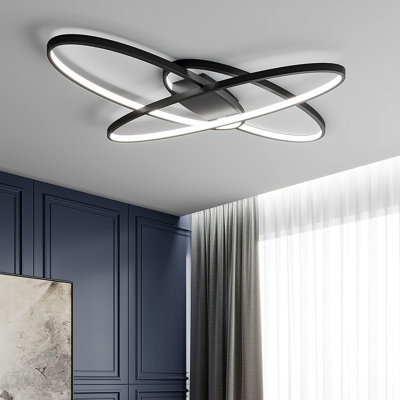 Minimalistic Unique Oval LED Semi-Flush Ceiling Light