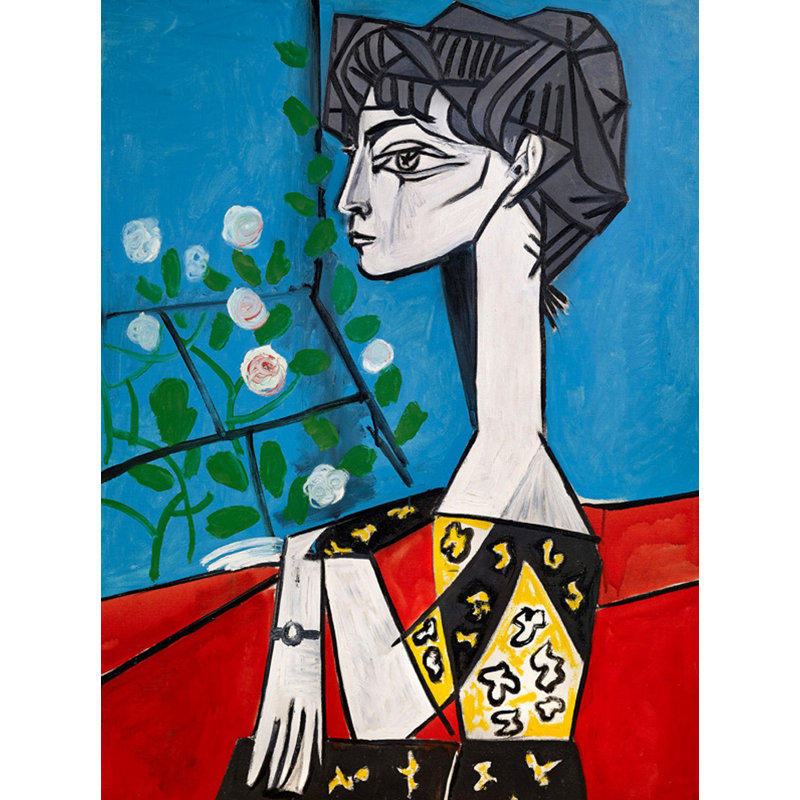 Jacqueline avec des fleurs