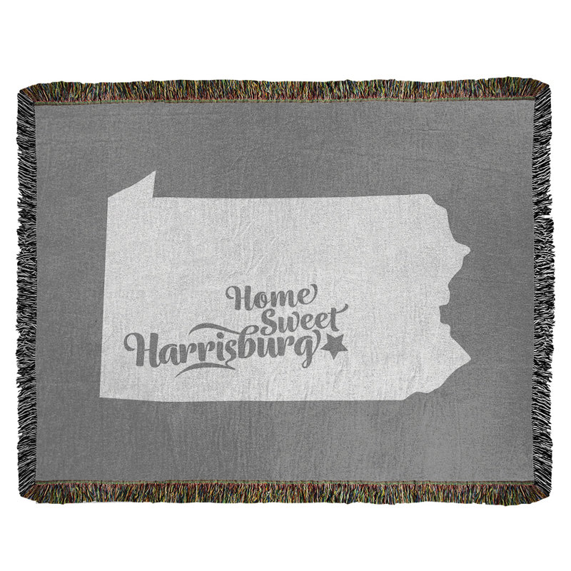 Jeté en coton tissé harrisburg pennsylvanie, l 50 po x L 60 po, Gris