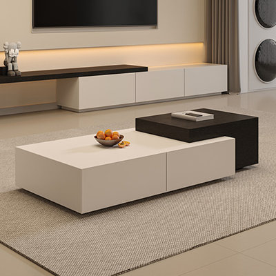 Solid wood multi-functional simple tea table