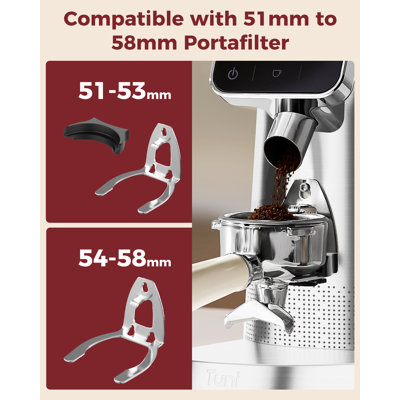 Tuni G2 Conical Burr Coffee Grinder, 70 Grind Settings Anti-static Burr Mill, Precision Electronic Timer and LED Touchscreen for Espresso/Drip/Cold Brew/French Press, Stainless Steel