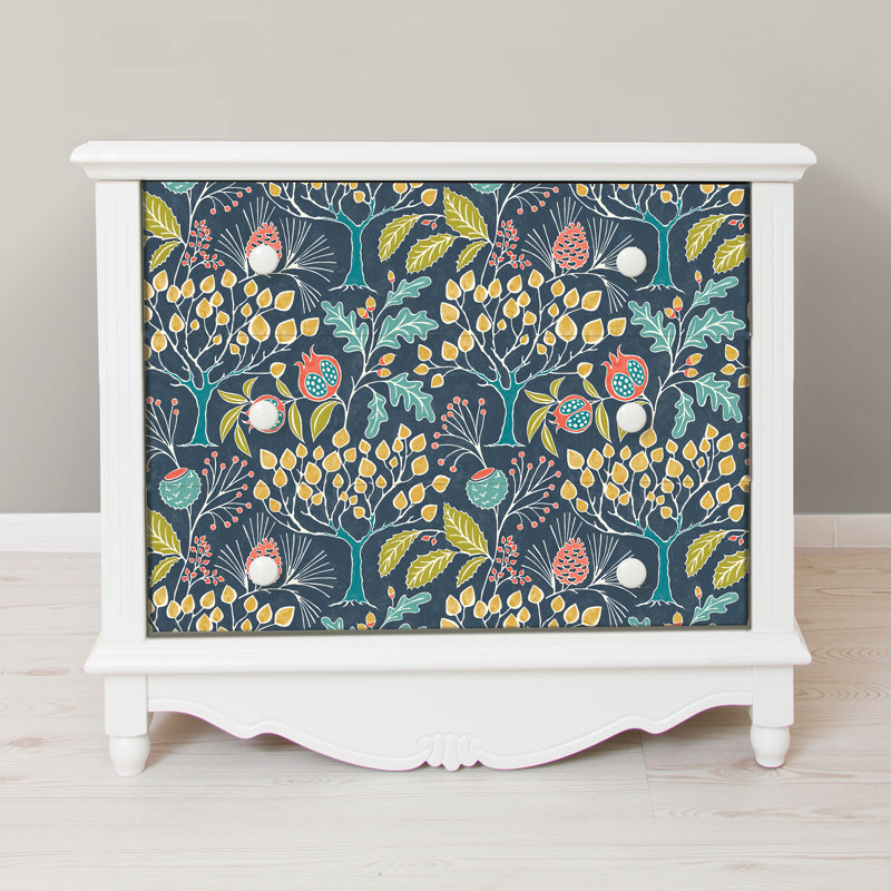 Clare 65.84m x 52cm Matte Peel & Stick Wallpaper Roll, Blue/Yellow