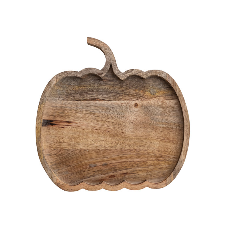 Handcarved Mango Wood Pumpkin Tray
