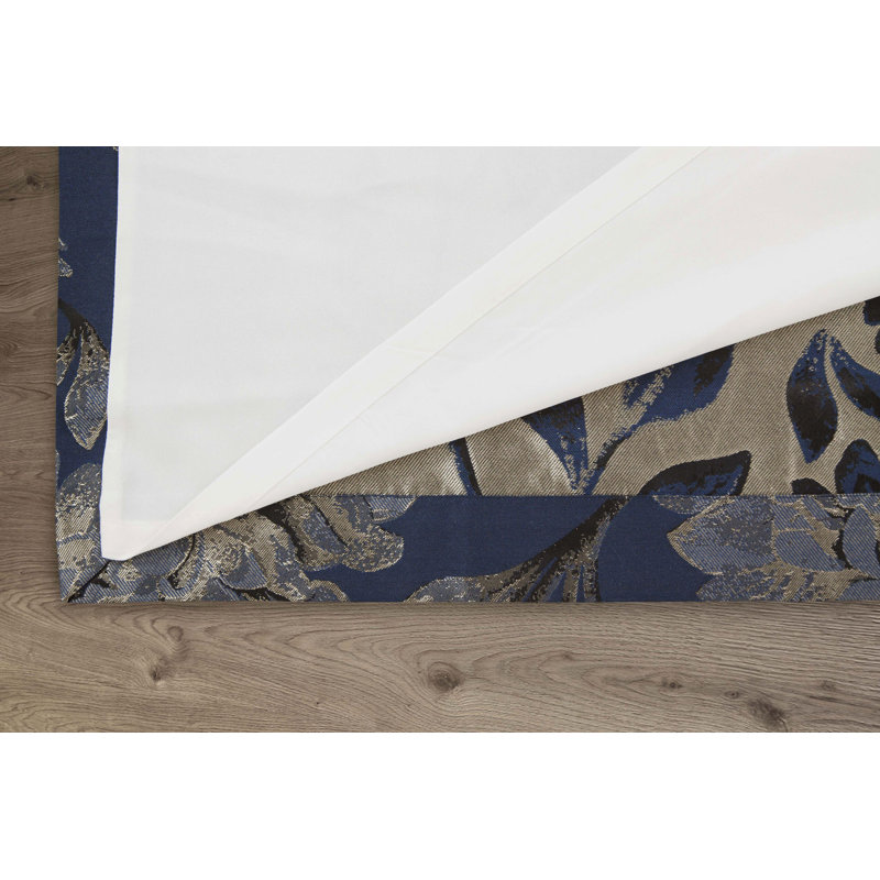 Amridean Fully Lined Eyelet Curtains, 114 W x 137 D cm, Navy Blue
