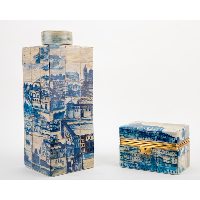 Azure Village Handmade Porcelain Jar