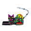Figurine de chat excité en bois