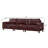 112'' Wide Faux Leather Square Arm Sofa-786131456