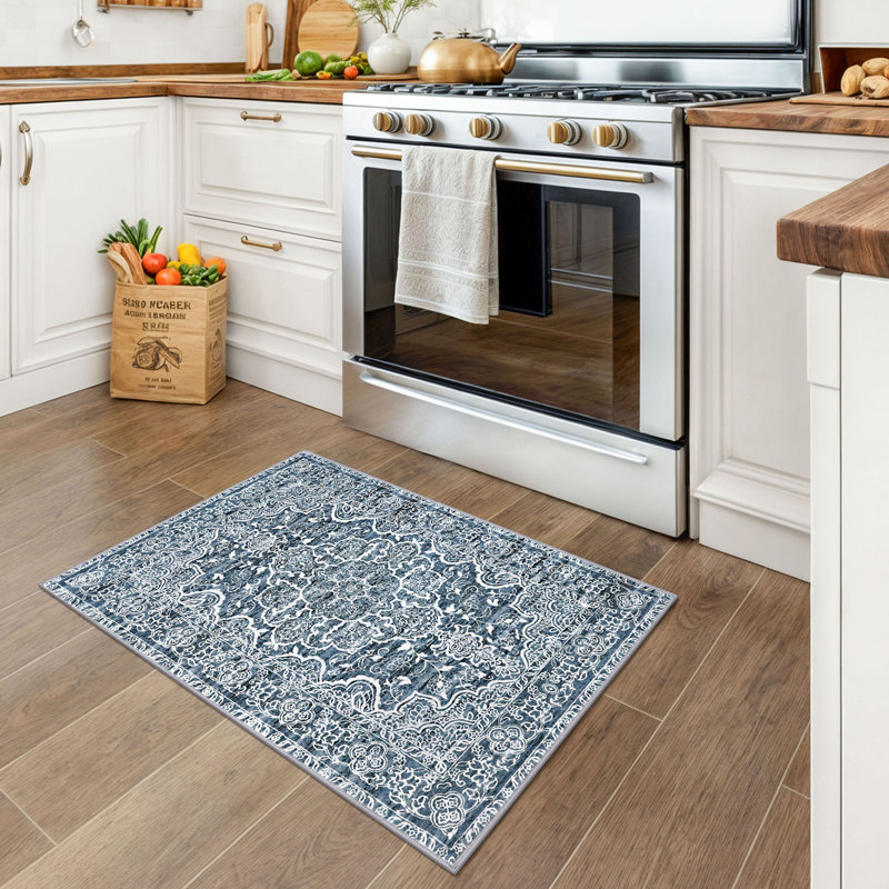Area Rug Machine Washable Rugs with Rubber Backing for Living Room, Rectangle 2' x 3'